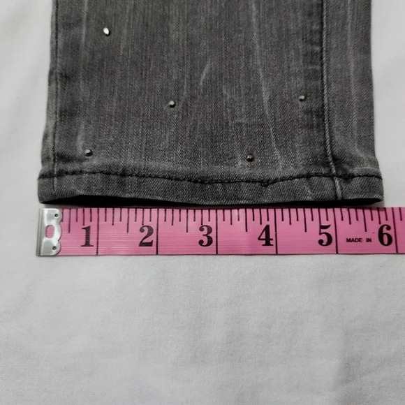 Vintage DKNY Jeans "Ave B" Vintage Gray Tiny Sparkle Studs Sz 8 - Picture 12 of 15